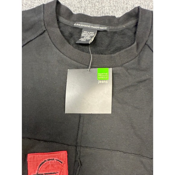 Vintage Marithe Francois Girbaud Black Euro Raw Raglan Crewneck T shirt 3XL - Picture 9 of 10